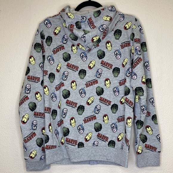 Marvel Comics HULK! CAPTAIN AMERICA! IRON MAN! Hero Toss Fleece Hoodie NWT - Picture 6 of 10